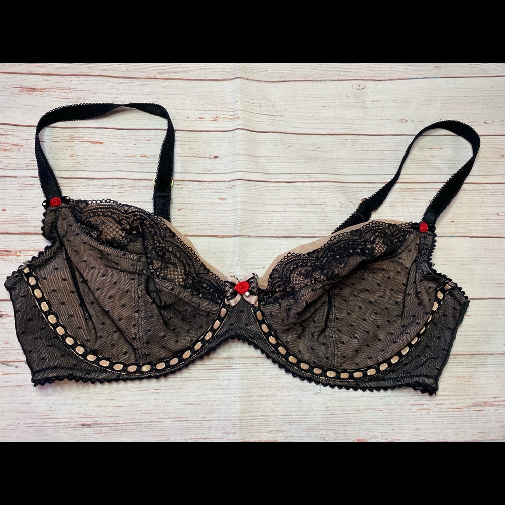 Tutti rouge Jessica 34DD Black and Tan bra